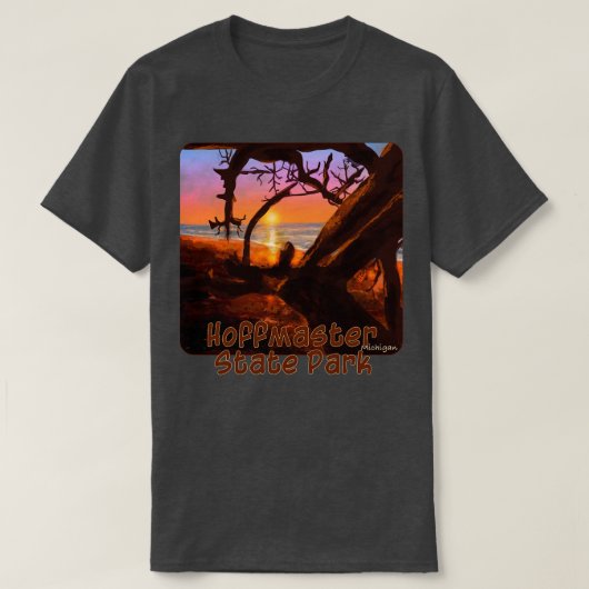 Zonsondergang in Hoffmaster State Park Michigan T-shirt (Design voorkant)
