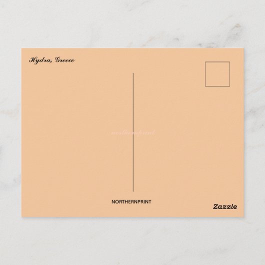 Zonsondergang in Hydra Griekenland Briefkaart (Achterkant)