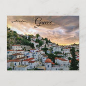 Zonsondergang in Hydra Griekenland Briefkaart (Voorkant)