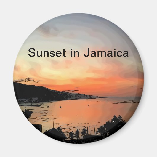 Zonsondergang in Jamaica Magneet (Voorkant)