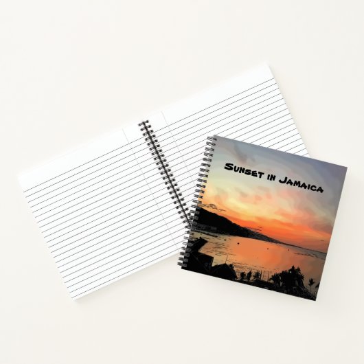 Zonsondergang in Jamaica Notitieboek (Binnen)