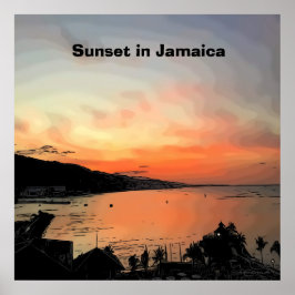 Zonsondergang in Jamaica Poster