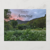 Zonsondergang in Jeghegis Armenië Briefkaart (Voorkant)