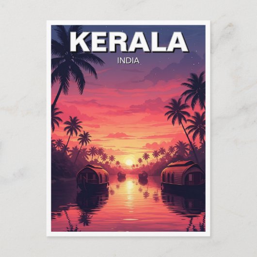 Zonsondergang in Kerala India Briefkaart (Voorkant)