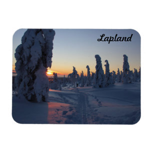 Zonsondergang in Lapland Magneet