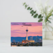 Zonsondergang in Las Vegas Strip Nevada Briefkaart (Staand voorkant)