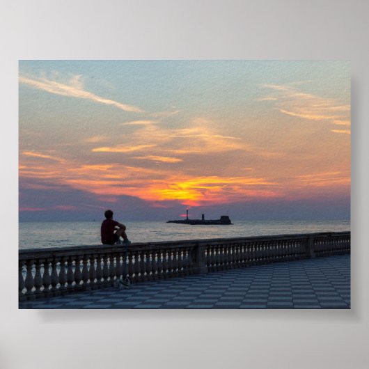 Zonsondergang in Livorno Poster (Voorkant)