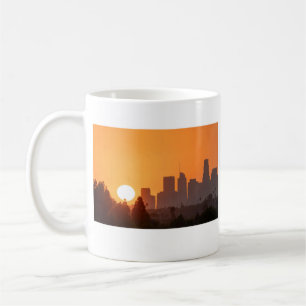 Zonsondergang in Los Angeles, Californië koffie mo Koffiemok