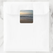 Zonsondergang in Monterey Bay Vierkante Sticker (Tas)