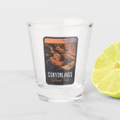 Zonsondergang in National Park Canyonlands Shot Glas (Voorkant)