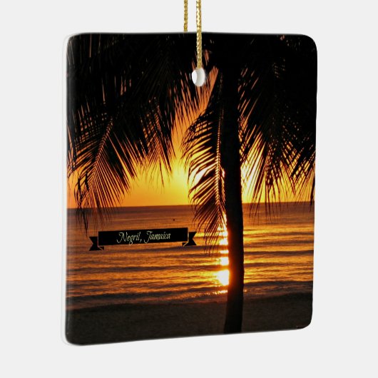 Zonsondergang in Negril, Jamaica Keramisch Ornament (Rechts)