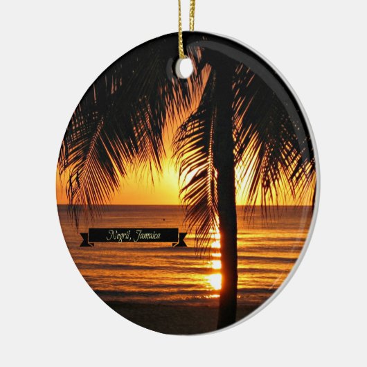 Zonsondergang in Negril, Jamaica Keramisch Ornament (Links)