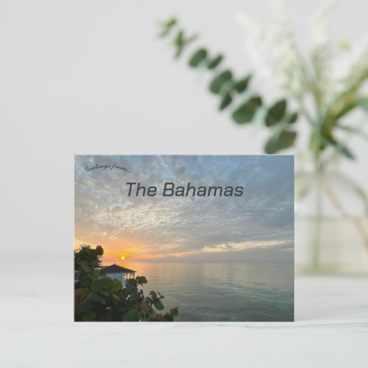 Zonsondergang in New Providence op de Bahama's Briefkaart (Staand voorkant)