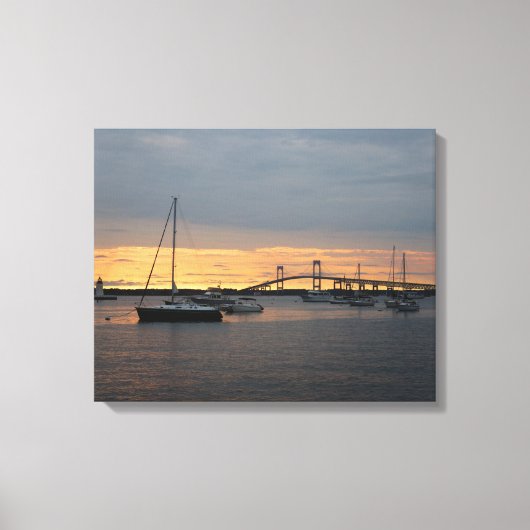 Zonsondergang in Newport, RI - Canvas Afdruk (Voorkant)