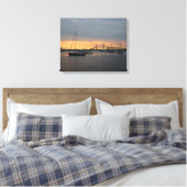 Zonsondergang in Newport, RI - Canvas Afdruk (Insitu (Slaapkamer))