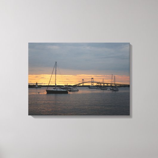 Zonsondergang in Newport, RI - Canvas Afdruk (Voorkant)