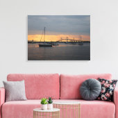 Zonsondergang in Newport, RI - Canvas Afdruk (Insitu (Woonkamer))