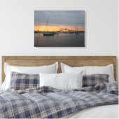 Zonsondergang in Newport, RI - Canvas Afdruk (Insitu (Slaapkamer))