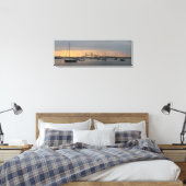 Zonsondergang in Newport, RI - Panorama Canvas (Insitu (Slaapkamer))