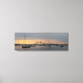 Zonsondergang in Newport, RI - Panorama Canvas (Voorkant)