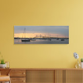 Zonsondergang in Newport, RI - Panorama Canvas Afdruk (Insitu (Woonkamer))