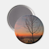 Zonsondergang in Noorwegen Magneet (Voorkant / Achterkant)