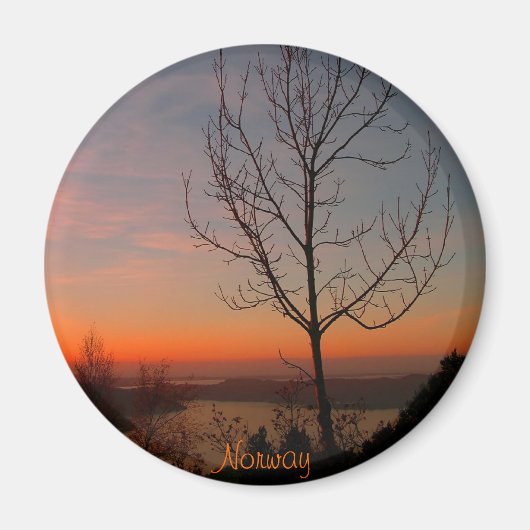 Zonsondergang in Noorwegen Magneet (Voorkant)