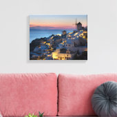 Zonsondergang in Oia Griekenland Canvas Afdruk (Insitu (Woonkamer))