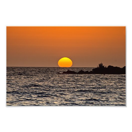 Zonsondergang in Paphos, Cyprus (2532) Foto Afdruk (Voorkant)