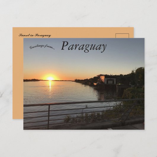 Zonsondergang in Paraguay Briefkaart (Voorkant / Achterkant)