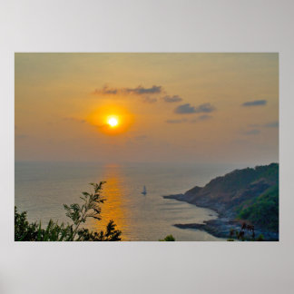 Zonsondergang in Phuket Poster