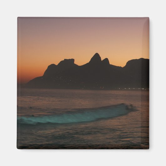 "Zonsondergang in Rio de Janeiro" koelkastmagneet Magneet (Voorkant)