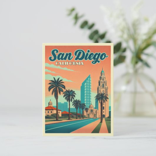  zonsondergang in San Diego California Briefkaart (Staand voorkant)