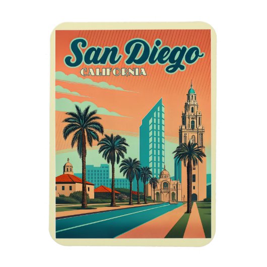 zonsondergang in San Diego California Magneet (Verticaal)