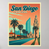  zonsondergang in San Diego California Poster (Voorkant)
