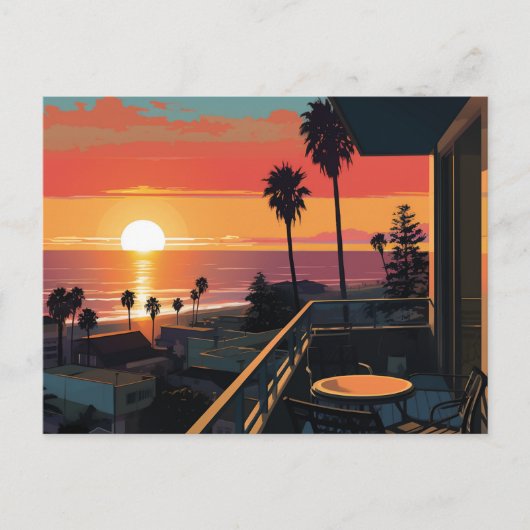 ZONSONDERGANG IN SANTA MONICA #1 BRIEFKAART (Voorkant)