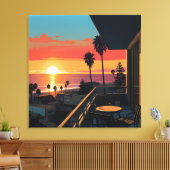 ZONSONDERGANG IN SANTA MONICA #1 CANVAS AFDRUK (Insitu (Woonkamer))