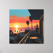 ZONSONDERGANG IN SANTA MONICA #1 CANVAS AFDRUK (Voorkant)