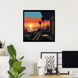 ZONSONDERGANG IN SANTA MONICA #1 POSTER