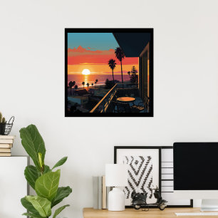 ZONSONDERGANG IN SANTA MONICA #1 POSTER
