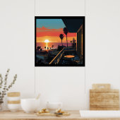 ZONSONDERGANG IN SANTA MONICA #1 POSTER (Keuken)