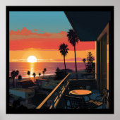 ZONSONDERGANG IN SANTA MONICA #1 POSTER (Voorkant)