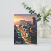 Zonsondergang in Seoul Zuid-Korea Briefkaart (Staand voorkant)