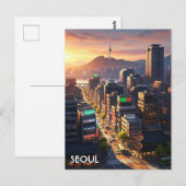 Zonsondergang in Seoul Zuid-Korea Briefkaart (Voorkant / Achterkant)