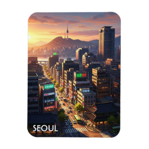 Zonsondergang in Seoul Zuid-Korea Magneet