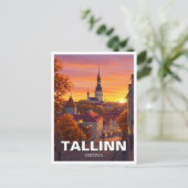 Zonsondergang in Tallinn Estland Reizen Briefkaart (Staand voorkant)