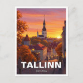 Zonsondergang in Tallinn Estland Reizen Briefkaart (Voorkant)