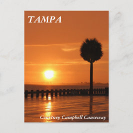 Zonsondergang in Tampa Courtney Campbell Causeway Briefkaart