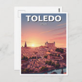 Zonsondergang in Toledo Spanje Alcazar Reizen Briefkaart (Voorkant / Achterkant)