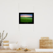 Zonsondergang in Toscane zwart rand poster print (Keuken)